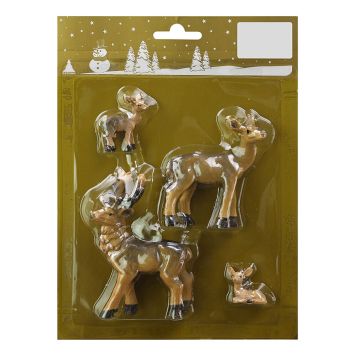 JULEDEKORASJON REINSDYRFAMILIE 4 STK
