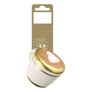 JULETREPYNT KAFFEKOPP HVIT