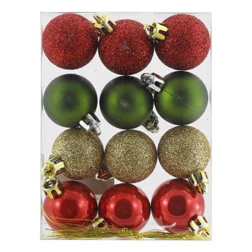 JULEKULER PLAST 3CM BLANDET 12STK