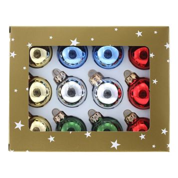 JULEKULER GLASS 3CM BLANDET 12STK