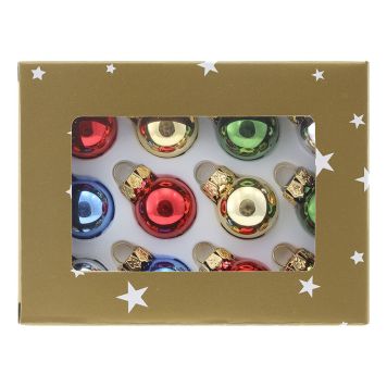 JULEKULER GLASS 2,4CM BLANDET 12STK