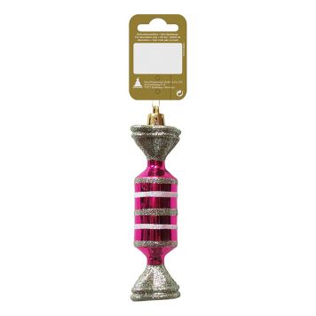 JULETREPYNT KARAMELL 11CM ROSA/GULL