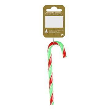 JULETREPYNT POLKASTOKK 12CM RØD/GRØNN