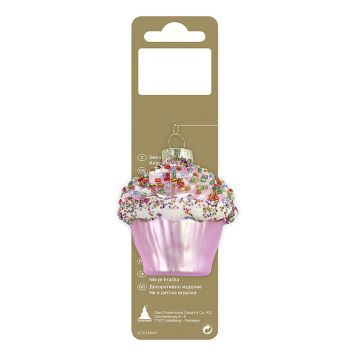 JULETREPYNT CUPCAKE 6,5CM ROSA