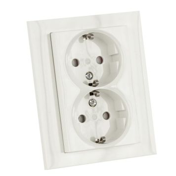 STIKKONTAKT ELKO PLUS 2-V JORDET HVIT INNFELT STANDARD