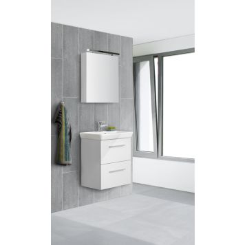 SERVANTSKAP SCANBAD MULTO GRUND MED UTSKJÆRING FOR VEGGAVLØP HVIT MATT 50CM