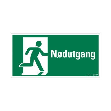 SKILT  PICKUP SYMBOL NØDUTGANG 30 X 15 CM