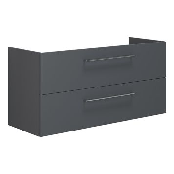 SERVANTSKAP SCANBAD MULTO MED UTSKJÆRING FOR AVLØP I GULV/VEGG GRÅ MATT 120CM