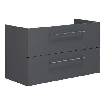 SERVANTSKAP SCANBAD MULTO 2 SKUFFER UTSKJÆRING GRÅ MATT 100CM