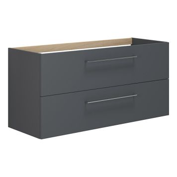 SERVANTSKAP SCANBAD MULTO 2 SKUFFER SLETT GRÅ MATT 120CM