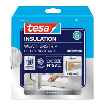 TETNINGSLIST TESA OMEGA-PROFIL TRANSPARENT 6M X 9MM X 8MM