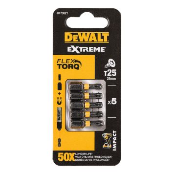 TORSION BITS DEWALT T25 25MM 5STK
