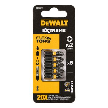 TORSJONBITS DEWALT DT7387T-QZ PZ2 25MM 5STK