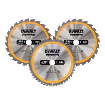 SIRKELSAGBLAD DEWALT DT1963-QZ CONSTRUCTION 250X30MM 3STK