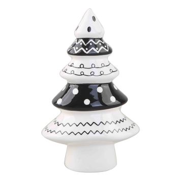 JULEDEKORASJON JULETRE 16,3CM HVIT/SVART 
