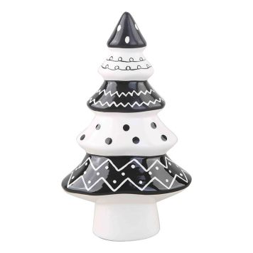 JULEDEKORASJON JULETRE 21,5CM HVIT/SVART