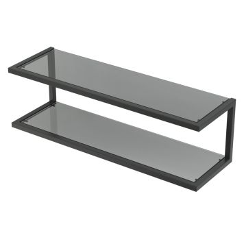 HYLLE SCANBAD SVART INKL. 2 GLASSHYLLE