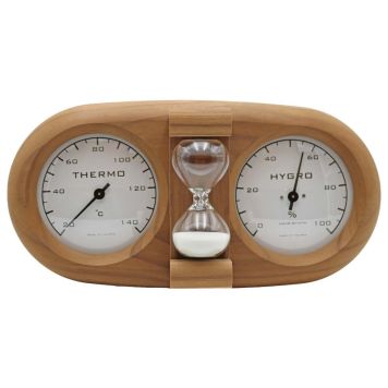 BADSTUETERMOMETER OG HYGROMETER SAUNIA BJØRK