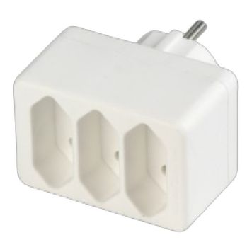 TRIPPELADAPTER REV RITTER 3-EURO UTTAK HVIT