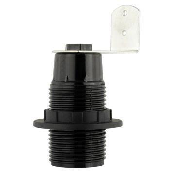 LAMPEHOLDER REV E14 MED RING SVART