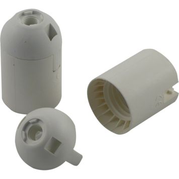 LAMPEHOLDER REV E27 HVIT GLATT MANTEL
