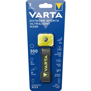 HODELYKT VARTA OUTDOOR SPORTS H30R ULTRALIGHT GRØNN