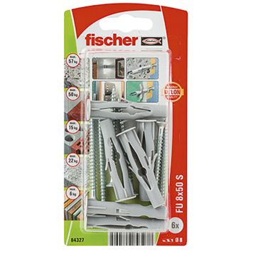 FISCHER UNIVERSALPLUGG FU8X50 SK A6 BK M/SKRUE
