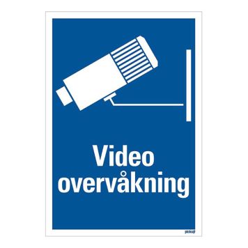 SKILT PICKUP VIDEOOVERVÅKNING  33 X 23 CM