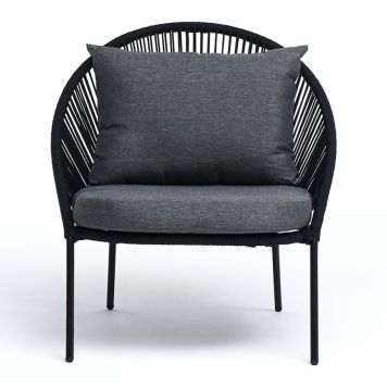 LOUNGESTOL SUNFUN AGNES TAU SVART 2-PK