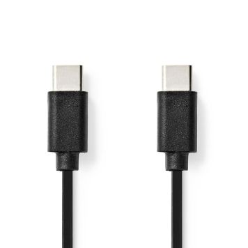 USB-KABEL NEDIS 2.0 USB-C NIKKELBELAGT 1M SVART