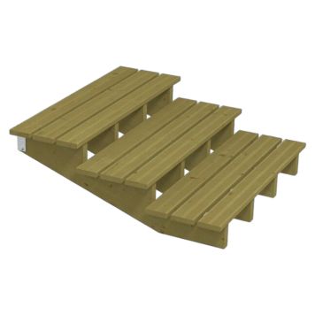 TERRASSETRAPP PLUS 3-STEG 19° TRYKKIMPREGNERT 118X42X120CM