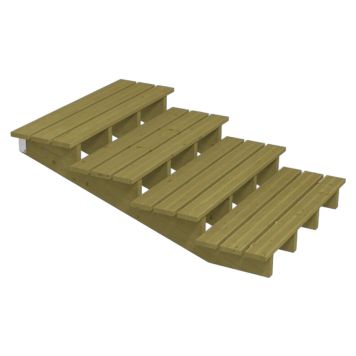 TERRASSETRAPP PLUS 4-STEG 19° TRYKKIMPREGNERT 157X55X120CM