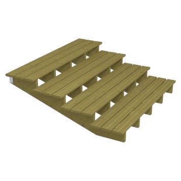 TERRASSETRAPP PLUS 4-STEG 19° TRYKKIMPREGNERT 157X55X180CM