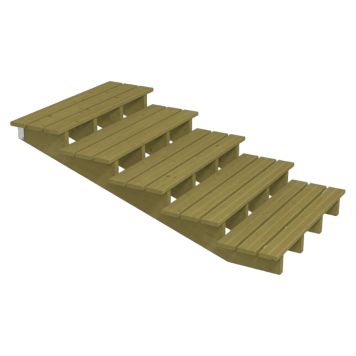 TERRASSETRAPP PLUS 5-STEG 19° TRYKKIMPREGNERT 196X68X120CM