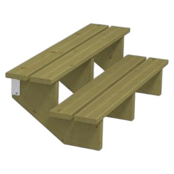 TERRASSETRAPP PLUS 2-STEG 34,2° TRYKKIMPREGNERT 50X34X120CM