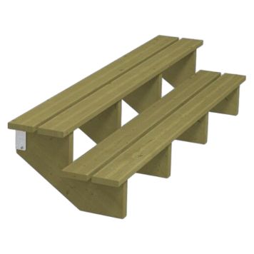 TERRASSETRAPP PLUS 2-STEG 34,2° TRYKKIMPREGNERT 51X37X180CM