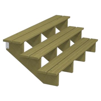 TERRASSETRAPP PLUS 3-STEG 34,2° TRYKKIMPREGNERT 75X51X180CM