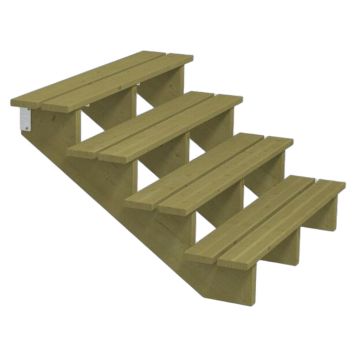 TERRASSETRAPP PLUS 4-STEG 34,2° TRYKKIMPREGNERT 101X71X120CM