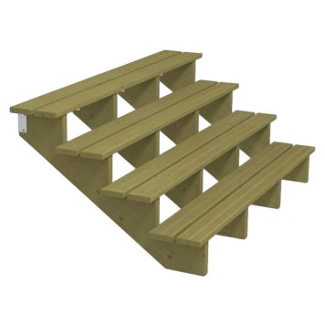 TERRASSETRAPP PLUS 4-STEG 34,2° TRYKKIMPREGNERT 101X71X180CM