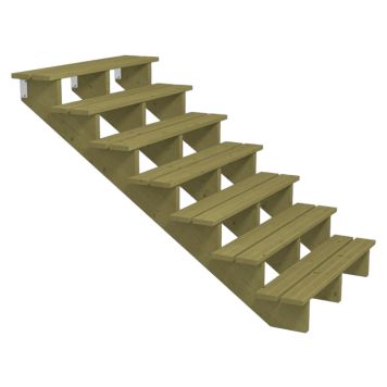 TERRASSETRAPP PLUS 7-STEG 34,2° TRYKKIMPREGNERT 176X122X120CM