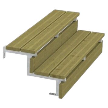 TERRASSETRAPP PLUS 2-STEG 34,2° STÅL 54X37X120CM