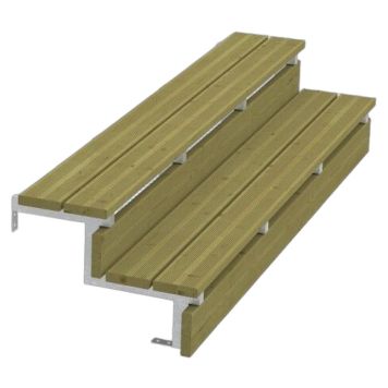 TERRASSETRAPP PLUS 2-STEG 34,2° STÅL 54X37X180CM