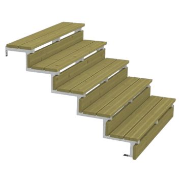 TERRASSETRAPP PLUS 5-STEG 34,2° STÅL129X88X120CM