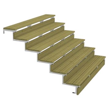 TERRASSETRAPP PLUS 6-STEG 34,2° STÅL 154X105X180CM