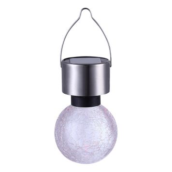 SOLCELLELAMPE GLOBO KRAKELERT GLASSKULE 