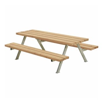 BENKESETT PLUS BORD/BENKER ALPHA JUNIOR 177X118X57CM GYLDENBRUN