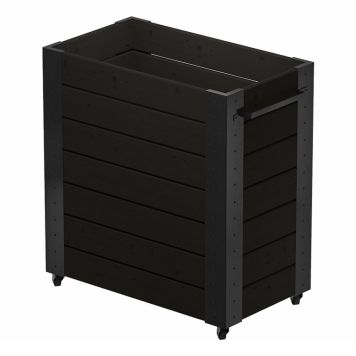 BLOMSTERKASSE PLUS CUBIC INKL HJUL 87X50X95CM SVART