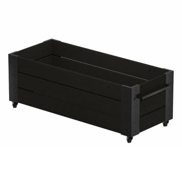 BLOMSTERKASSE PLUS CUBIC INKL HJUL 120X50X45CM SVART