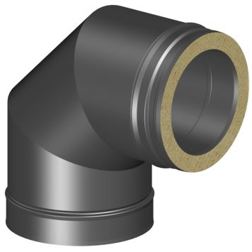 SKORSTEINSBØY DINAK HALVISOLERT Ø150 90º GRÅ
