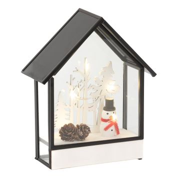 JULEDEKORASJON KONSTSMIDE GLASSLYKT MED LED SVART